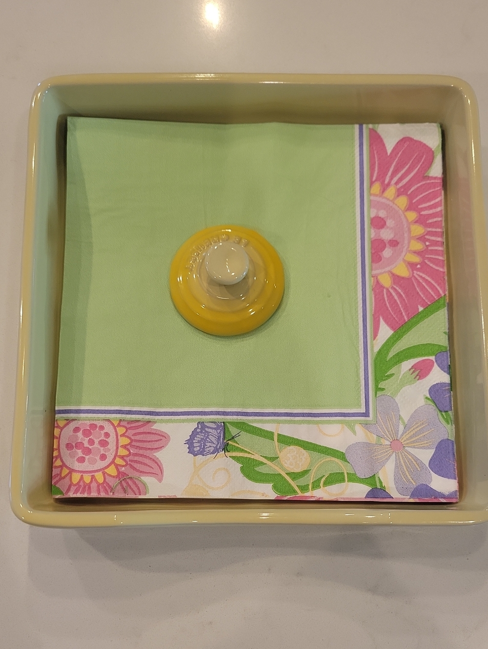New! Le Creuset Retired Large Soleil Yellow Napkin Holder
